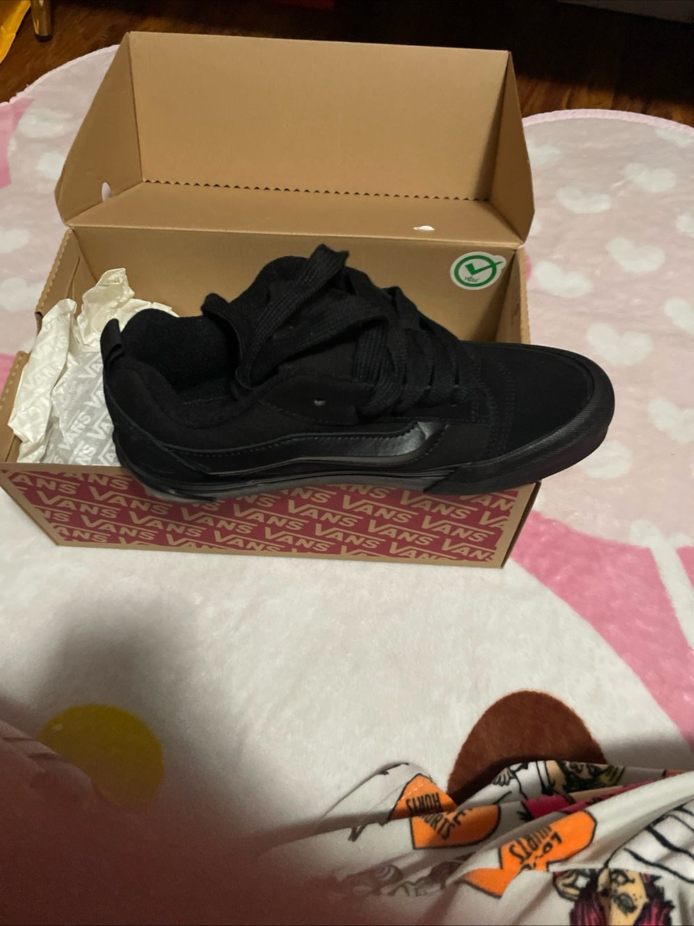 Vans Knu Skool black suede triple black shoe size 6
